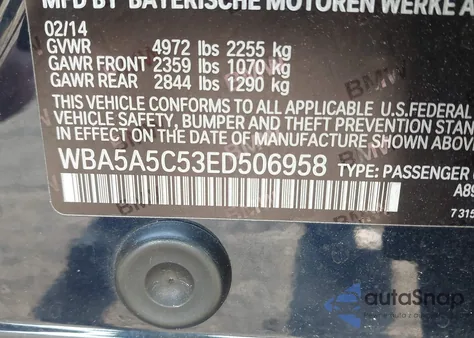 2014 BMW 528I z USA, uszkodzony, nr VIN WBA5A5C53ED506958